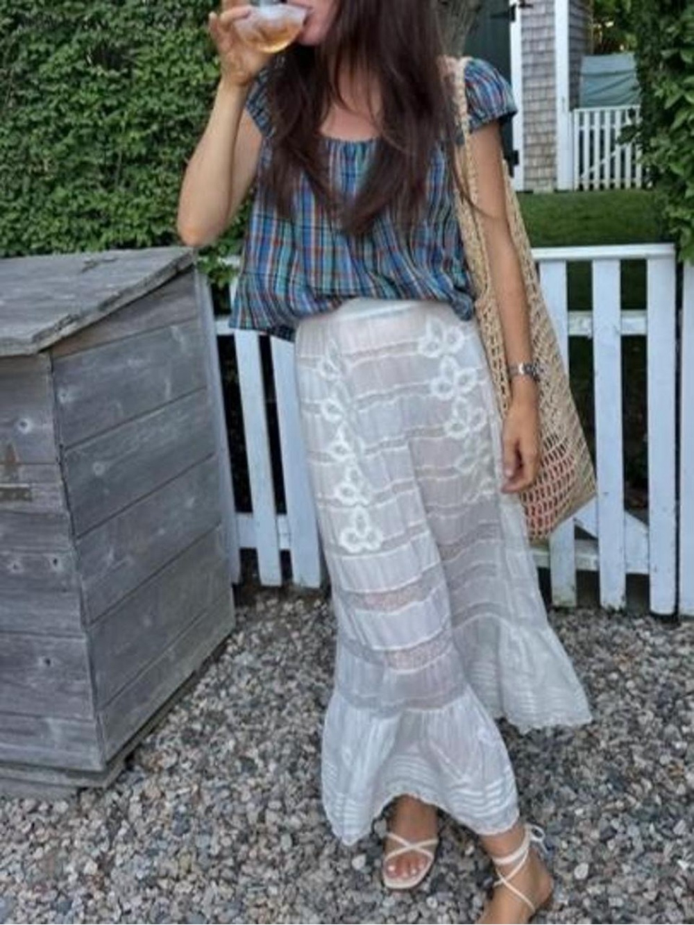 Doen Allura White Lace Maxi Skirt